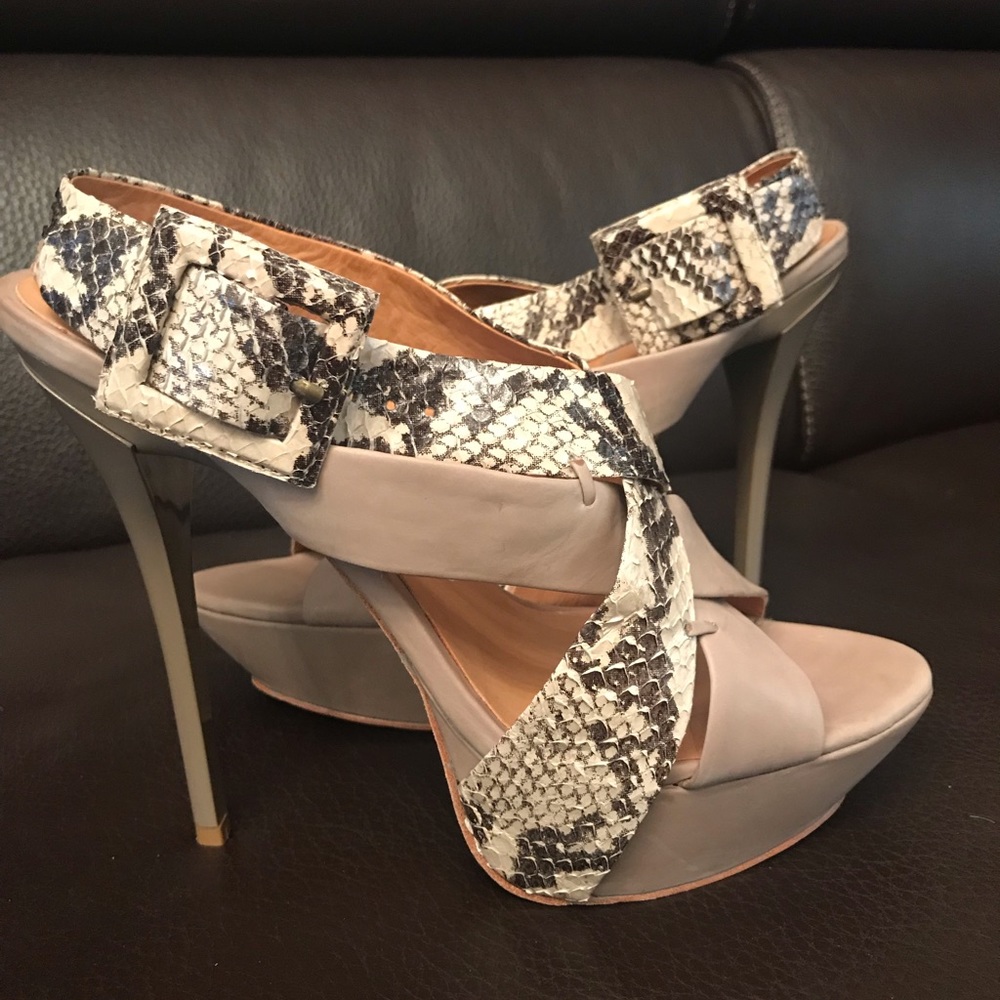 New L.A.M.B open toe heels in size 8
